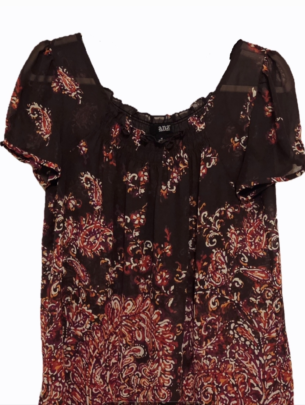 a.n.a Paisley Short Sleeve Peasant Top